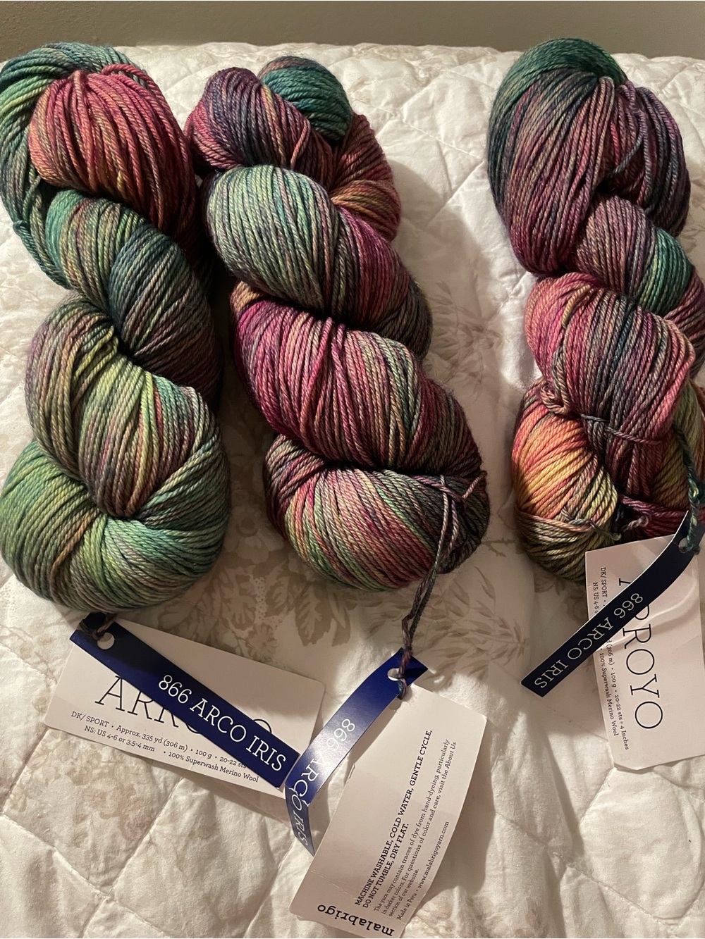 3 Malabrigo Arroyo 866 Arco Iris Yarns